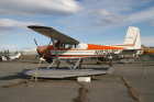 Cessna floatplane on land