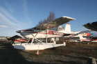 Cessna floatplane on land