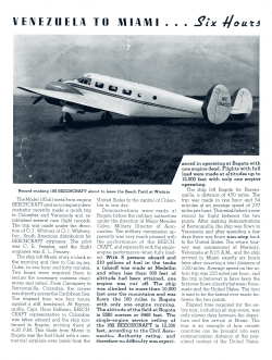 Beechcraft 18S, Venezuela to Miami
